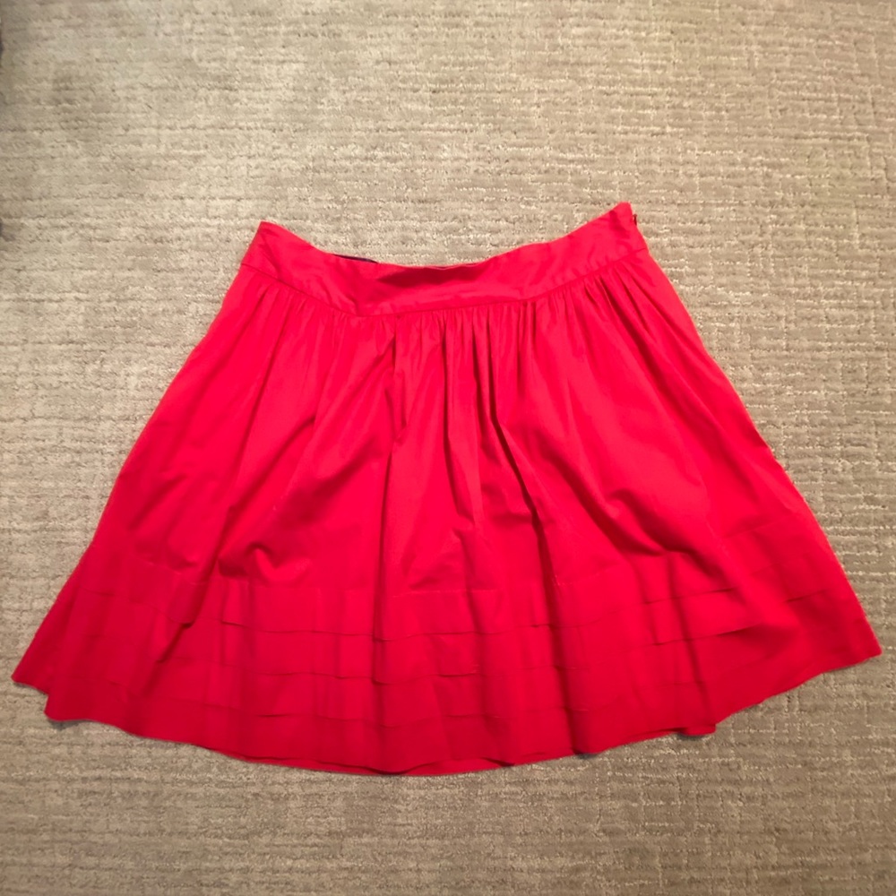 Banana Republic Red Pleated Pocket Mini Skirt 10